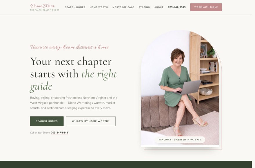 Diane Warr · Kathy Colville & Associates website — real estate site with live home search